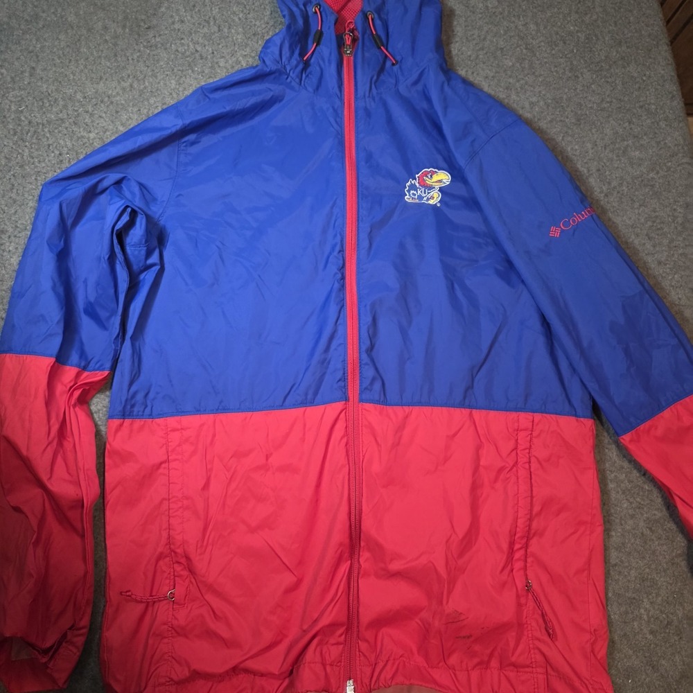 Columbia Kansas Jayhawks Fullzip Windbreaker Small X1